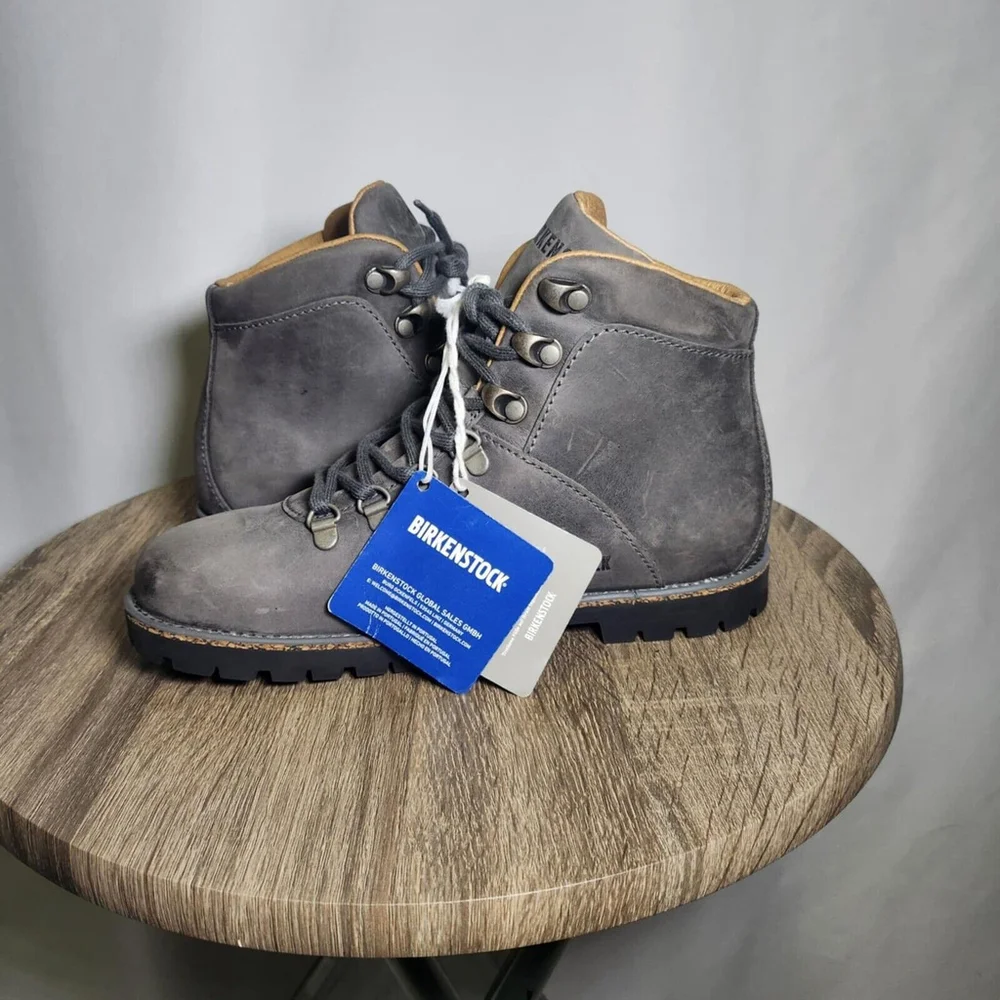 Birkenstock Jackson Womens Leather Ankle Boots Gray Sz EU 37 US 6 Winter Classic - Picture 6 of 12